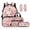Axolotl Cherry Blossom Pink, variant on Capybara Strawberry Leopard Print 5 Piece Kids School Backpack For Primary School Girls 17 Inch Book Bag Lunch Bag Pencil Pouch Bookmarks Back To School Gifts For Children
