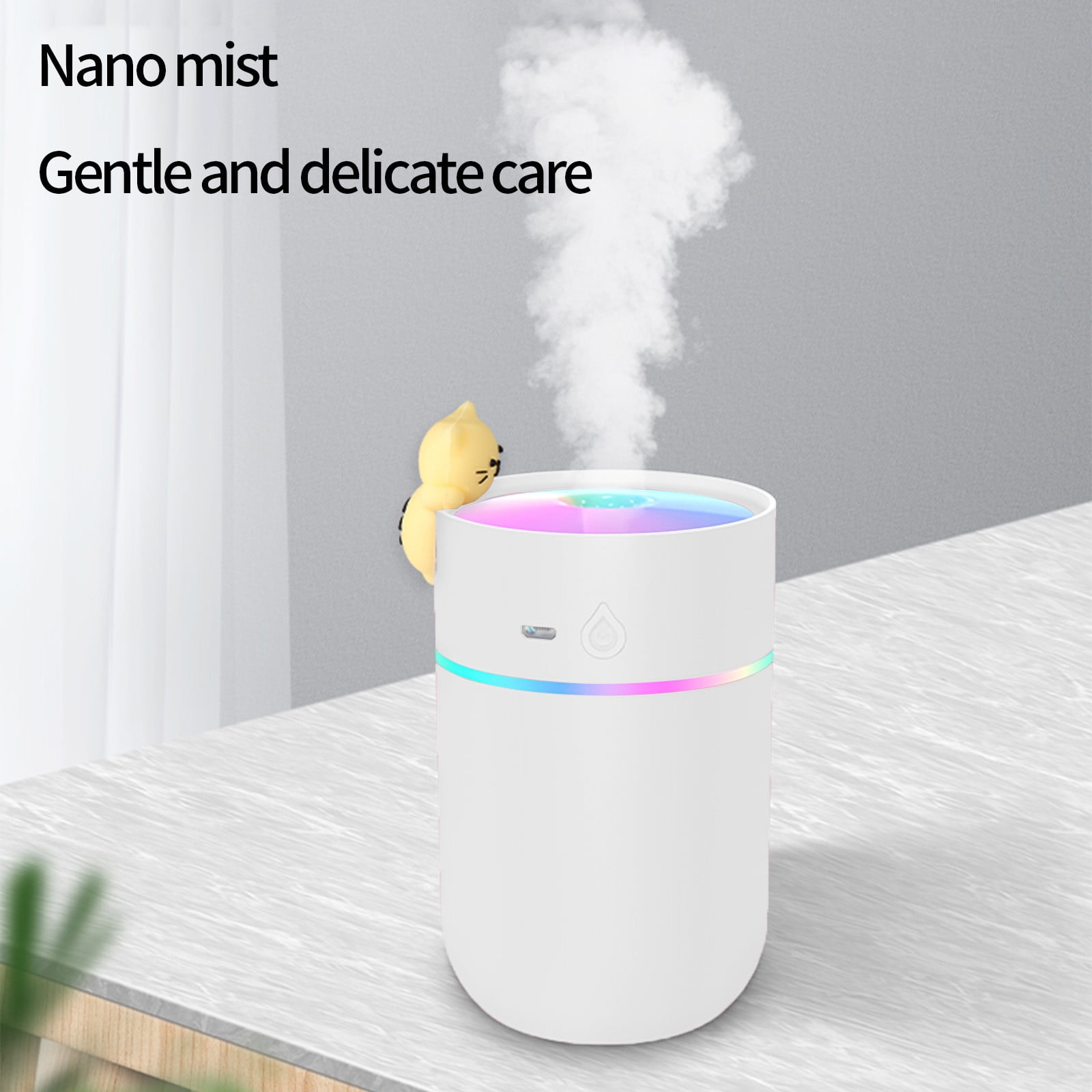 Uandlove Small Humidifiers for Bedroom Portable Desk Humidifier Cool Mist Humidifier Humidifier For Home Bedroom Office Plants Colorful Night Function