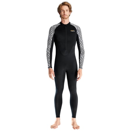 GKV Men’s UPF 50+ One-Piece Full Wetsuit – Front Zipper Printed Long Sleeve Sun Protection Dive Suit for Water Sports GKV Men’s UPF 50+ One-Piece Full Wetsuit – Front Zipper Printed Long Sleeve Sun Protection Dive Suit for Water Sports