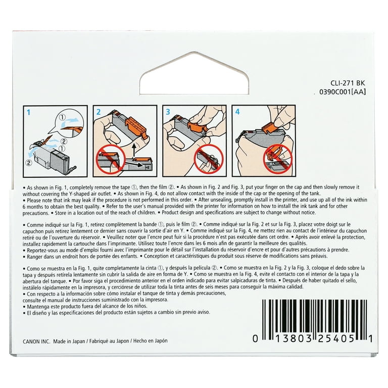 0390C001 (CLI-271) Ink, Black 0390C001 (CLI-271) Ink, Black
