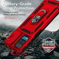 thumbnail image 4 of Galaxy A12 Case,Dteck Shockproof Rubber Rugged Case Hybrid Hard Ring Holder Kickstand Slide Camera Lens Protector Cover for Samsung Galaxy A12 6.5-inch,Red, 4 of 8
