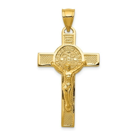 Roy Rose Jewelry 14k Yellow Gold San Benito 2-Sided Crucifix Pendant