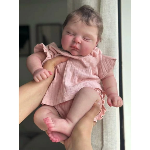 Sleeping Reborn Baby Dolls, 20 inch Cloth Body Realistic Newborn Baby Doll with Hand-Rooted Hair for 3  Ages, Gifts, Collectors