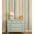 thumbnail image 2 of S4Sassy Stripes Wallpaper - Multi Wall Covering, 25" x 360" Self-Adhesive Textured Vinyl Walls Paper, Wallwrap, Easy DIY Wall Covering For Kids Bedroom, Kids room wall decor, Playroom wallpaper, 2 of 9