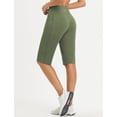thumbnail image 2 of BALEAF Women's Bermuda Long Shorts 14" Knee Length Capri Pants High Waisted Athletic Shorts with Pockets Summer Casual Army Green M, 2 of 7
