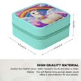 thumbnail image 2 of ZFLMY Llama Rainbow Clouds PU Leather Jewelry Box for Necklace, Ring, Earring - Bridesmaid Gifts and Travel Essential Green, 2 of 5