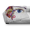 thumbnail image 3 of Eye Soft Flannel Fleece Blanket, Abstract Artwork Woman's Eye Colorful Vibrant Swirls Dots Curvy Lines Feminine Vision, Cozy Plush for Indoor and Outdoor Use, 60" x 80", Multicolor, by Ambesonne, 3 of 6