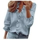 thumbnail image 1 of Ploknplq Elbow Length Tee Shirts for Women,Gradient Shirt,Tunic Tee,V-Neck Casual Short Print Sleeve T-Shirt Top Solid Ruffle Blouse,3/4 Sleeve Tunic Tops for Women,Top for Women Blue L, 1 of 9