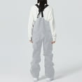 thumbnail image 3 of jtjvou Snow Bibs Women Mountain Insulated Waterproof Ski Pants Winter Warm Snowsuit Outdoor Snowboard Overall Gray XL, 3 of 4