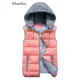 thumbnail image 2 of Otoño Invierno nuevas mujeres negro chalecos con capucha moda coreana chaqueta sin mangas mujeres Casual mujer caliente prendas de vestir exteriores chaleco, 2 of 4