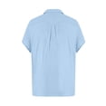 thumbnail image 5 of WTOBBY Men's Casual Short-Sleeve Shirt with Collar and Buttons Solid Color, Lightweight, Breathable, and Versatile Stylish Top for Men, Perfect for Business, Casual,Sky Blue M, 5 of 6