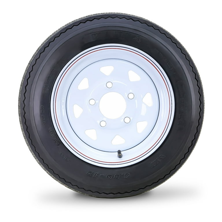 WANDA, Trailer Tire Wheel Assembly, 4.80-12, 6-Ply C, White Spoke