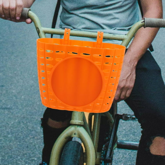 OUNONA Detachable Handlebar Basket Kids Bikes Handlebar Basket Heavy Duty Plastic Bicycle Front Storage Basket for Children Bikes Accessories