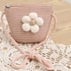 thumbnail image 3 of Sombrero de paja con flores y conjunto de bolsa de paja para mujer, de tela transpirable, con circunferencia de 56 a 58 cm, para verano y playa, 3 of 5