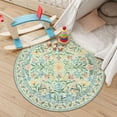 thumbnail image 2 of Moynesa 6'Round Boho Light Green Rug, Washable Small Circle Rugs for Bedroom,Nursery Circular Rug Girl, Soft Non-Slip Round Carpet for Kids Sunroom,Green, 2 of 7
