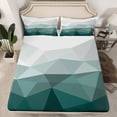 thumbnail image 2 of jejeloiu 3D Gradient Geometric Twin Sheet Sets,Modern Abstract Art Twin Fitted Sheet,Green White Ombre Flat Sheet For Kids,Ultra Soft Home Decor,3-Piece, 2 of 7