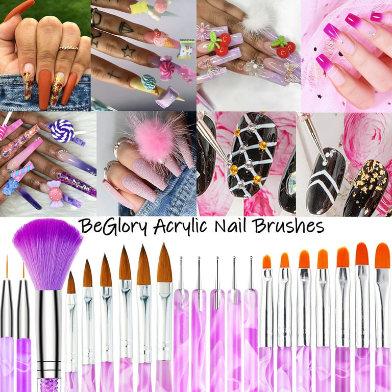 7Pcs Painting Drawing Polish Brush UV Gel Tools Set Pink Nail Art Brushes