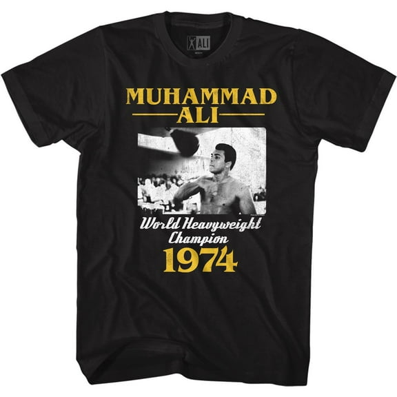 Muhammad Ali MA74SS Black Adult T-Shirt