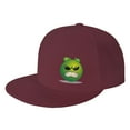 thumbnail image 1 of DouZhe Flat Brim Cap Snapback Hat, Cartoon Angry Alien Prints Adjustable Red Adult Baseball Cap, 1 of 6