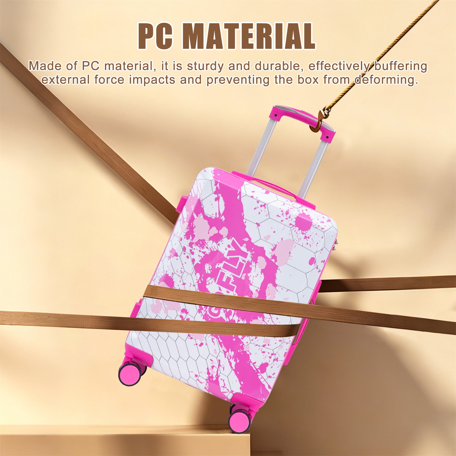 Alvantor 20-inch Carry-On Luggage Hardside Suitcase With Spinner Wheels,Lightweight Luggage with TSA Lock Pink