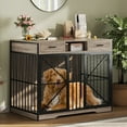 thumbnail image 6 of 44-Inch Wood Dog Crate Furniture with Storage Drawers & 2 Lockable Doors, Decorative End Table Pet Kennel for Large/Medium Dogs, Ideal for Living Room & Apartments, 6 of 7