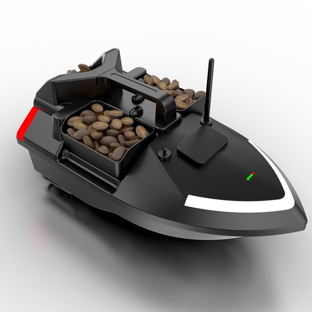 Bait Boat Toys GPS Position Fish Finder Feed Boat para piscinas lagos (negro 3 baterías Likrtyny Para estrenar
