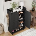thumbnail image 6 of Hawsaiy Entrance Shoe Cabinet with Doors, 6-Tier Farmhouse Shoe Storage Organizer with Adjustable Shelves, Holds 18-24 Pairs, Entryway Shoe Rack Cabinet with Metal Legs, Black, 6 of 9