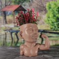 thumbnail image 3 of LOVIVER Face Planter Pot Decorative Collection Vase Creative Resin Face Pots for Brown, 3 of 8