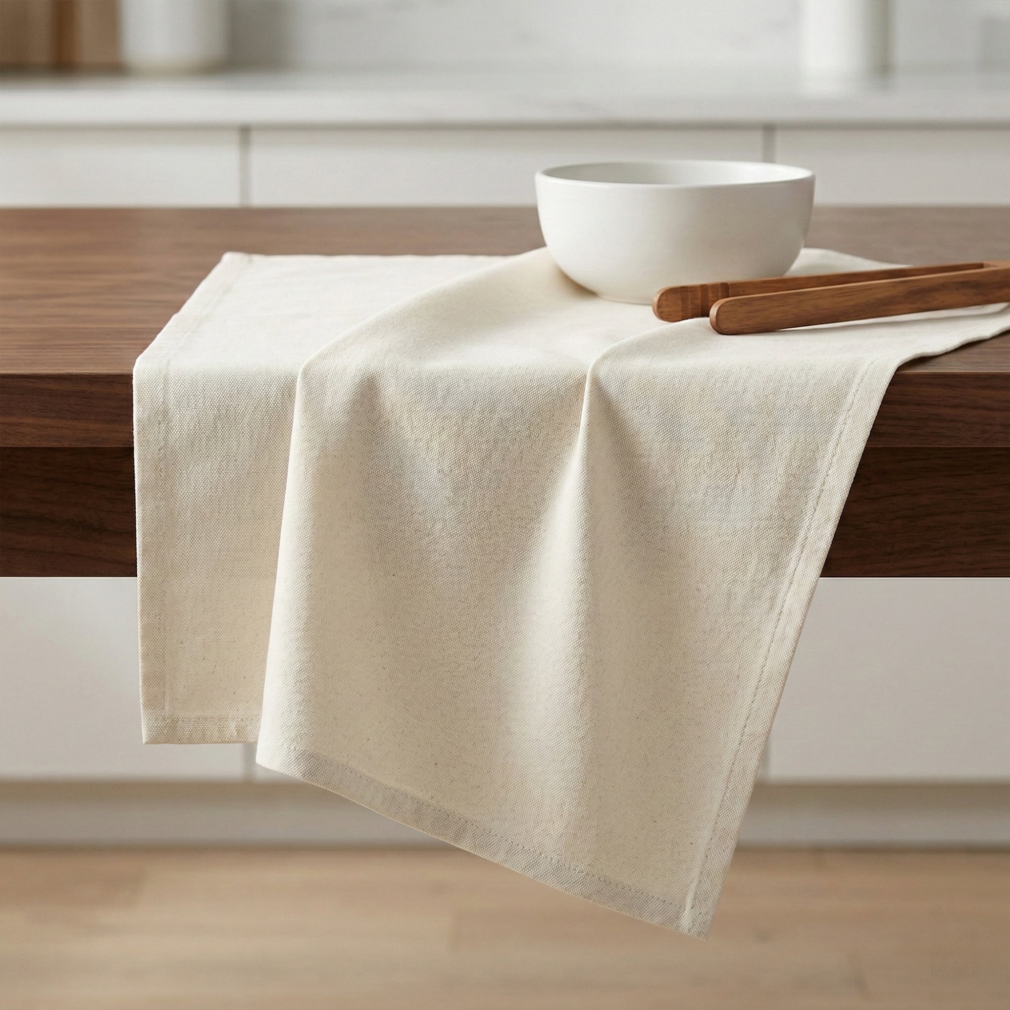 Unique Bargains 12Pcs Cotton Washable Reusable Events Cloth Napkins Beige 16x16inch