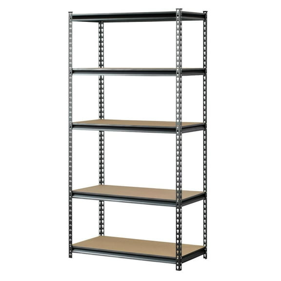 Muscle Rack 5-Shelf Steel Storage Shelf Unit, Silver/Black, 4000 lb Capacity