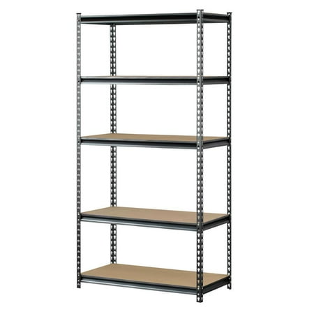 Muscle Rack 5-Shelf Steel Storage Shelf Unit, Silver/Black, 4000 lb Capacity