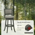 thumbnail image 6 of Gymax Swivel Bar Stools Set of 2 w/ Soft-padded Back & Seat Sturdy Wooden Frame, 6 of 9