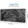 thumbnail image 3 of Japanese Wave Black & White Gaming Mouse Pad - XL Large Non-Slip Rubber Mousepad, Stitched Edges, Long Extended Mice Pad, Ideal for Desk, Home, Office, 31.5x11.8 Inch, 3 of 6