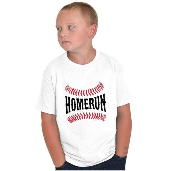 Sports Fan Baseball Stitches Homerun Crewneck T Shirts Boy Girl Teen Brisco Brands XS