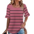 thumbnail image 2 of Blusas de Manga Corta para las Mujeres, Moda Verano Impreso, Blusas de Cuello Redondo, Chaqueta de Manga Corta para las Mujeres, 2 of 8