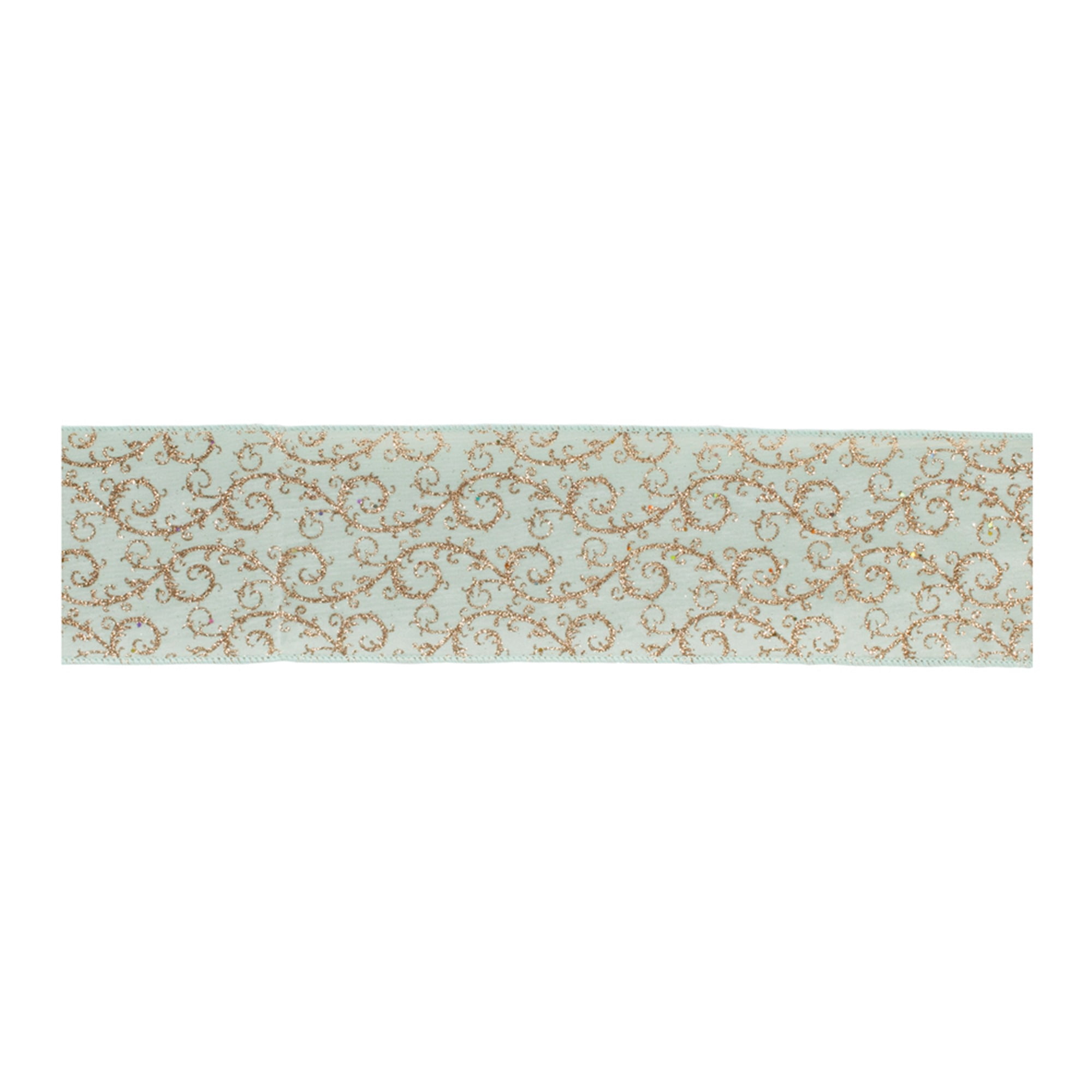 Melrose 91407DS 4 in. x 10 Yard Wired Nylon Polyester Ribbon, Blue & Gold
