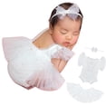 thumbnail image 1 of Traje fotográfico M&G House de encaje blanco para niña recién nacida, 1 of 9