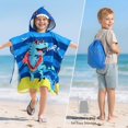 thumbnail image 2 of Toalla de playa infantil con capucha Joiedomi Blue Dinosaur 76x76 cm, 2 of 7