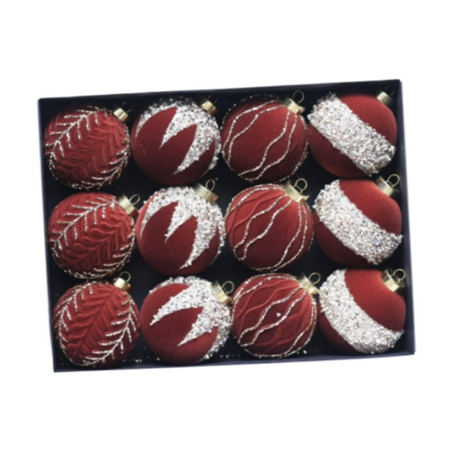 12 adornos navideños con forma de bola, adornos colgantes para de Navidad, adornos reutilizables para de Navidad, colgantes para Marrón