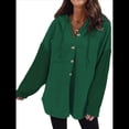 thumbnail image 1 of Sudadera Holgada de Larga para Mujer, Informal, con Botones y Capucha, con Bolsillo. Verde XXL, 1 of 6