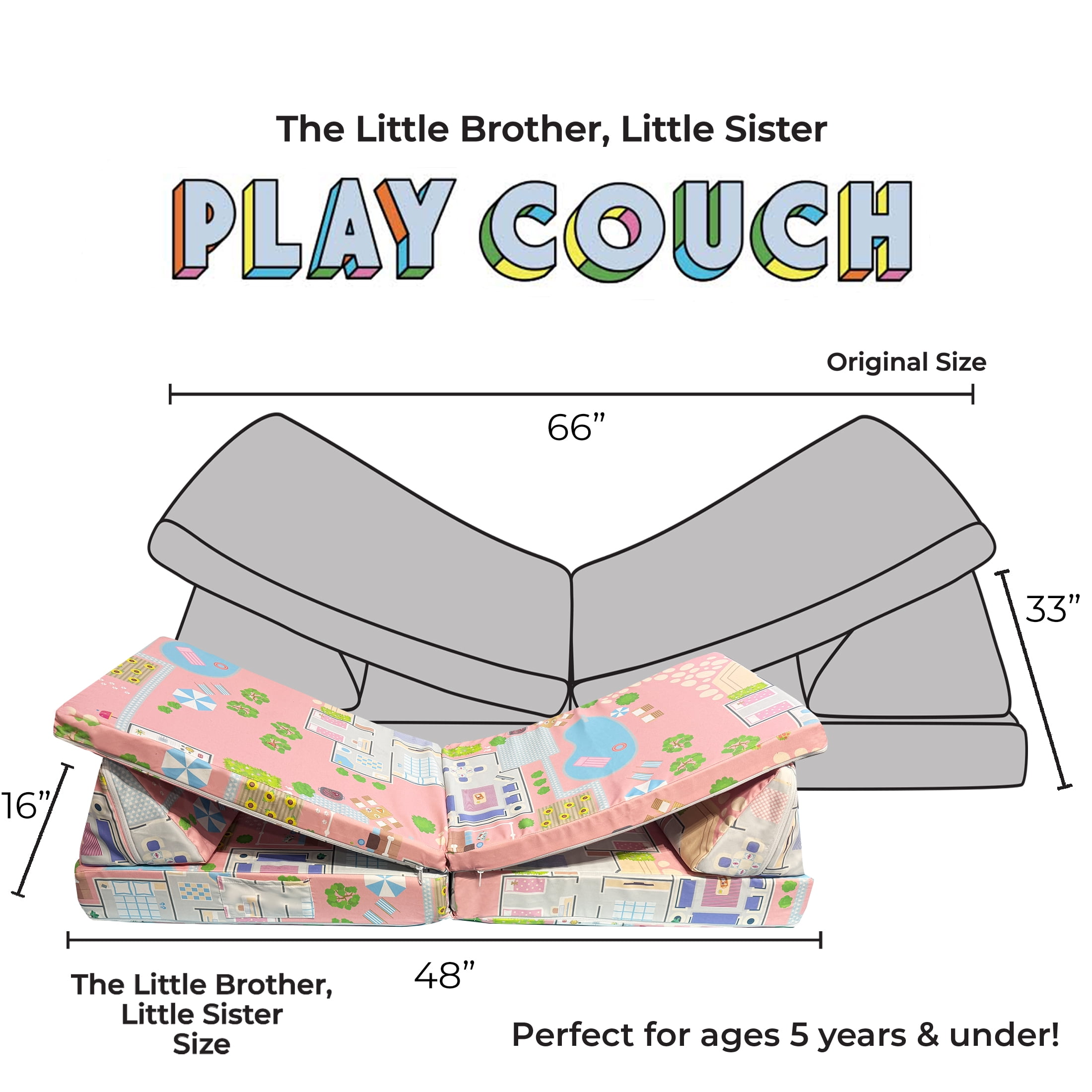 Imaginarium Little Brother, Little Sister Kids and Toddler Play Couch, Doll House