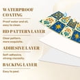 thumbnail image 6 of Mexican Talavera Peel and Stick Wallpaper Floral Star Tile Blue Yellow Scandinavian Folk Wall Mural 23.6in x 9.8ft Self Adhesive Removable Wall Paper Renter Friendly Wallpaper for Bedroom, 6 of 8
