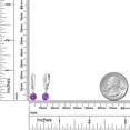 thumbnail image 6 of Gem Stone King 925 Sterling Silver Purple Zirconia Dangle Earrings for Women | 3.00 Cttw | Gemstone Birthstone | Round 6MM, 6 of 6