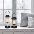 thumbnail image 3 of AMAZING WALL Home Decorative Round Lantern Wooden Iron Candlestick Holder Candle Pilar Holder 2PCS, 3 of 6