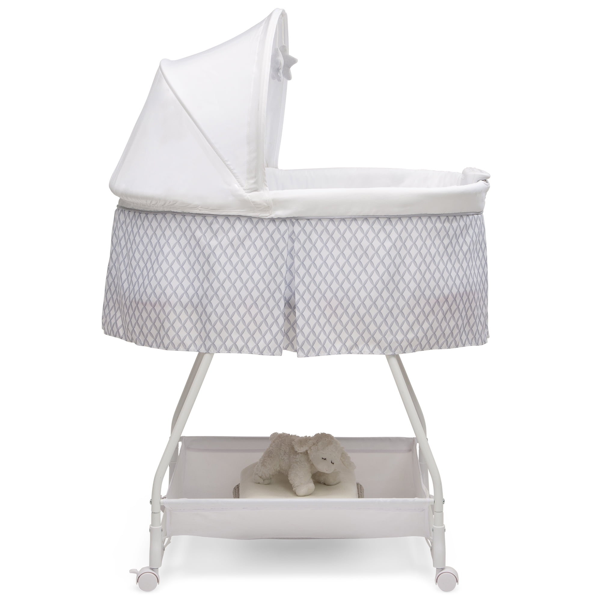 Delta Children Deluxe Soothing Dreams Bassinet, Grey Windchime
