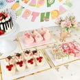thumbnail image 2 of 12 Pcs White Plastic with Gold Rim, 14''x9'' Rectangle Dessert Trays for Dessert Table, Disposable Platters Cookie Cupcake Gold Serving Tray for Birthday Party Wedding, 2 of 3