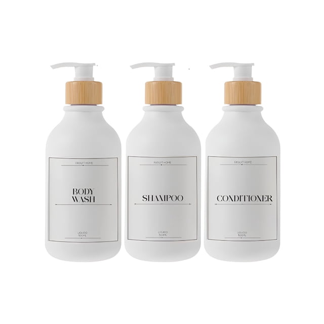 Juego De Baño Xtellar3 Dispensadores Jabon Shampoo Color Blanco