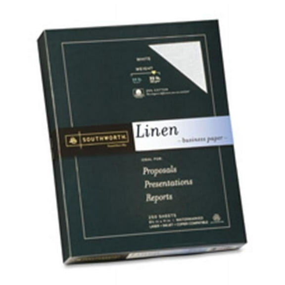 Southworth Company SOU Fine Linen Paper- 32 lb- 8-.50in.x11in.- 2- White