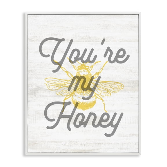 Stupell Industries Cottage You're My Honey Bee Phrase White Framed Giclee Art, 11 x 14, by Lil' Rue
