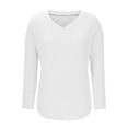thumbnail image 6 of Besolor Womens Fall Winter Knit Sweaters Casual Long Sleeve V Neck Pullover Knitwear Side Slit Dressy Tops Blouses, 6 of 8